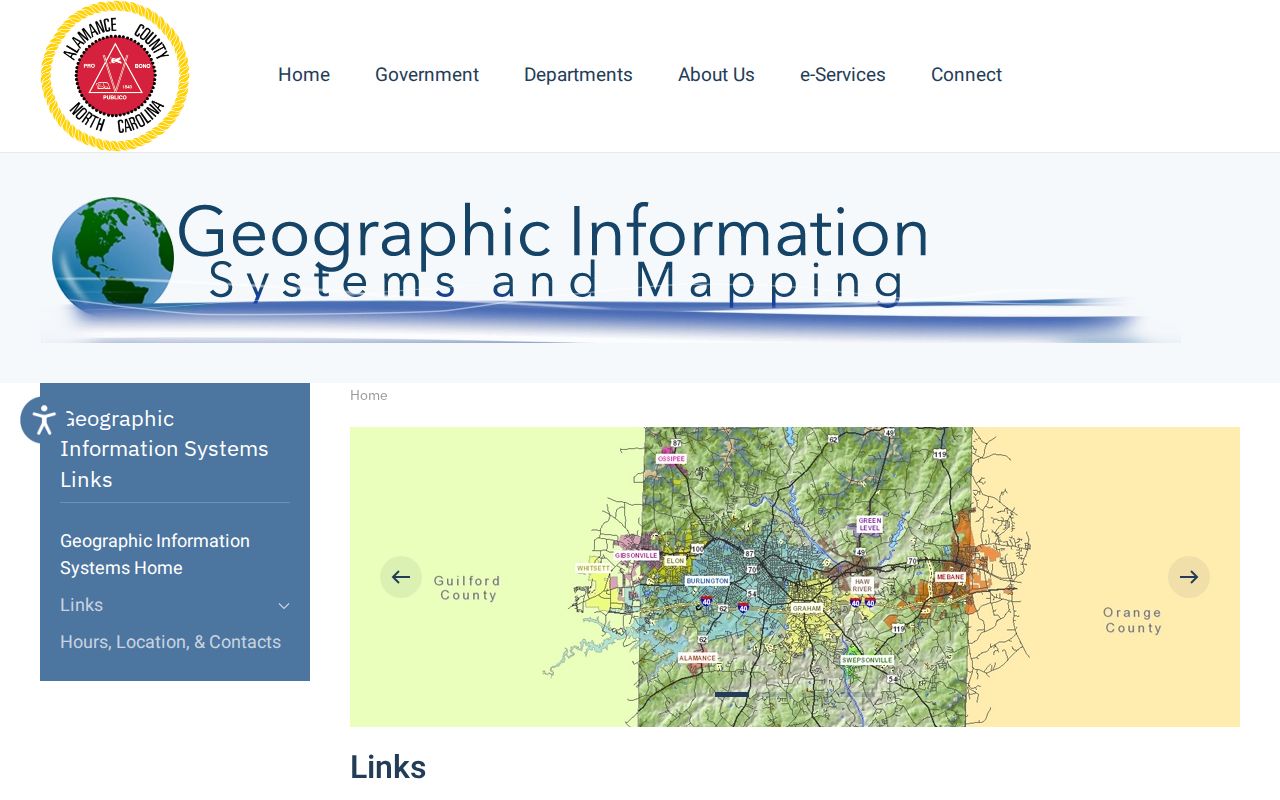 Burlington street directory Alamance GIS map source