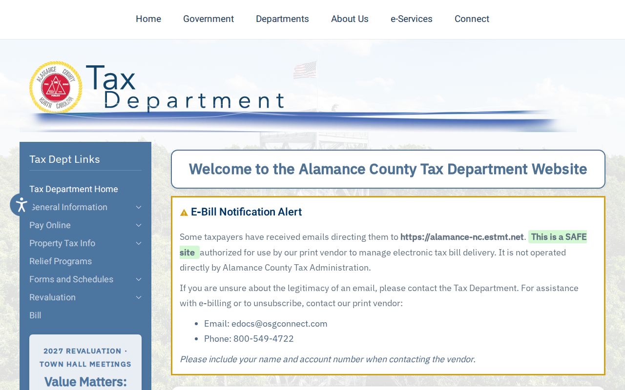 Burlington street directory Alamance Tax property search