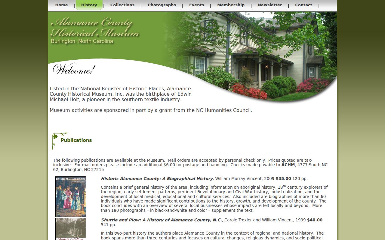 Burlington city directory research with Alamance Museum publications