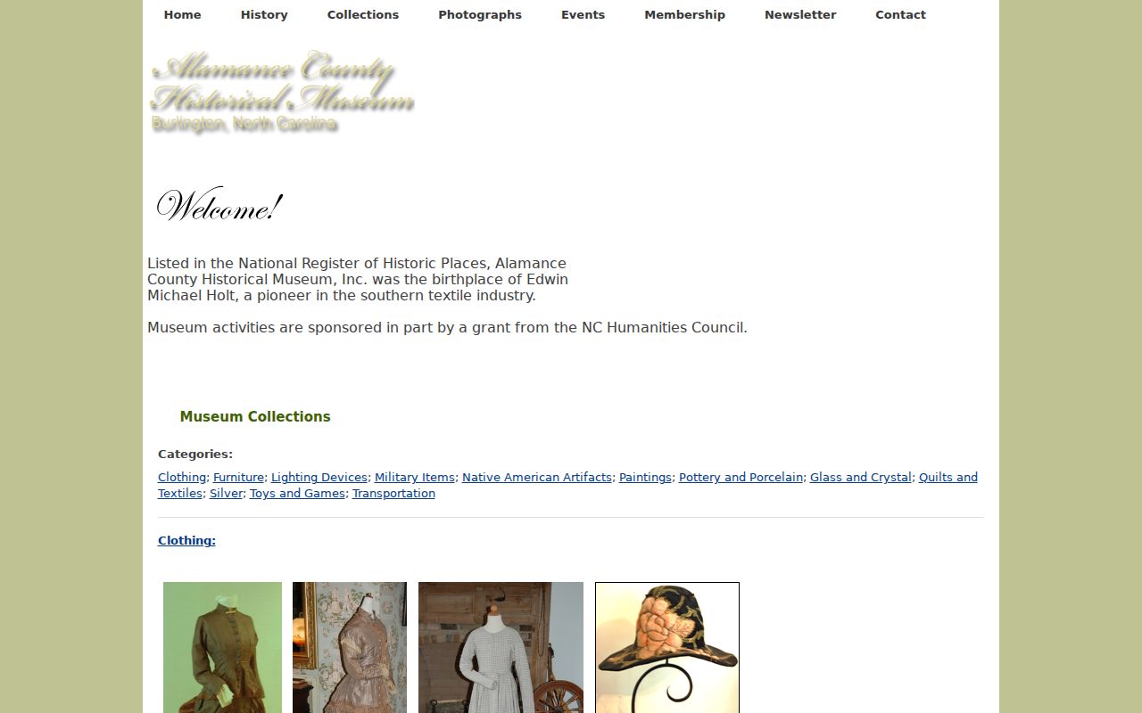 Burlington residents directory Alamance Museum historical collections