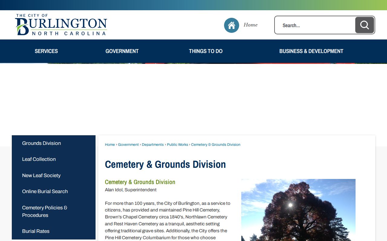 Burlington residents directory cemetery records office