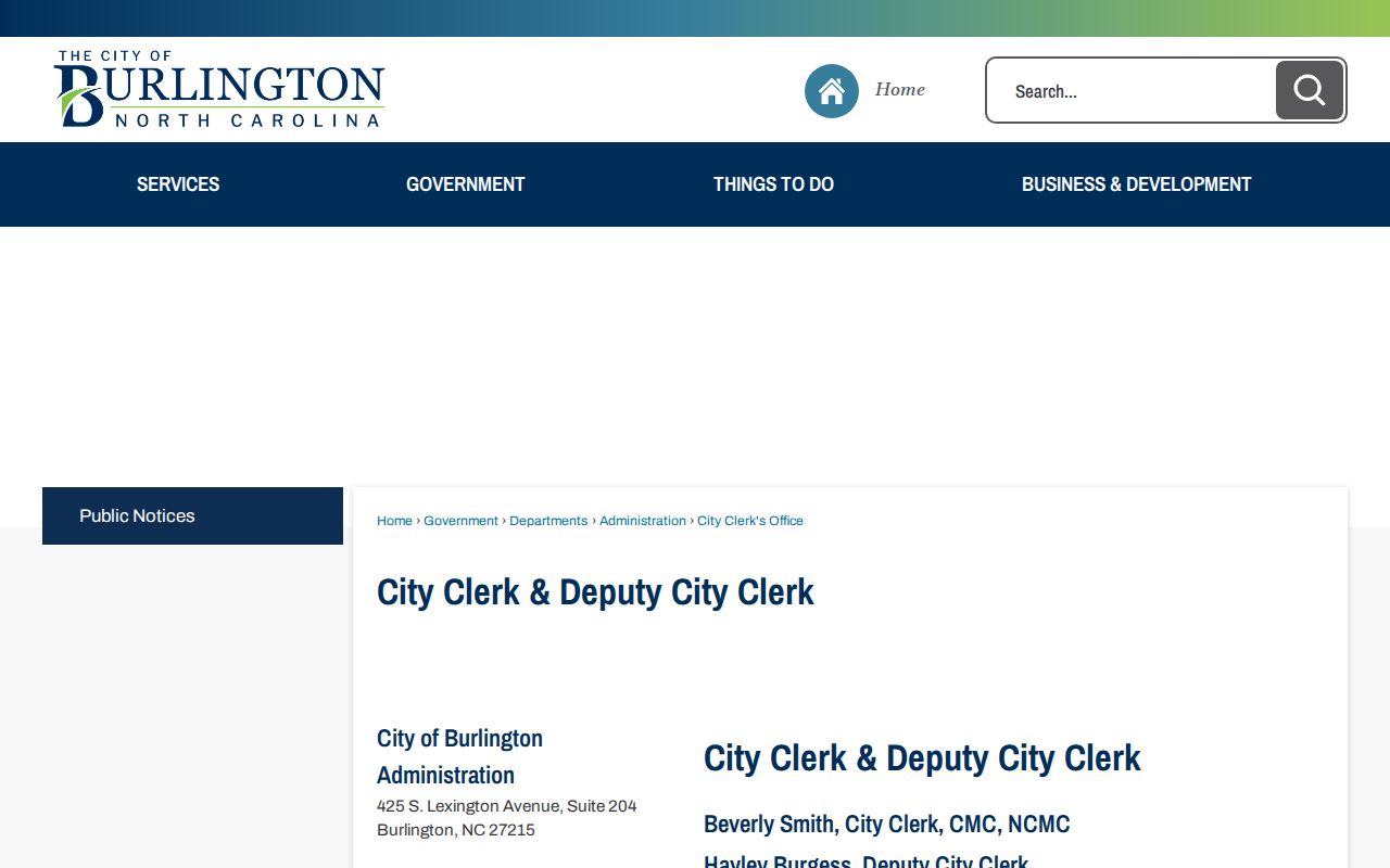 Burlington residents directory City Clerk records route