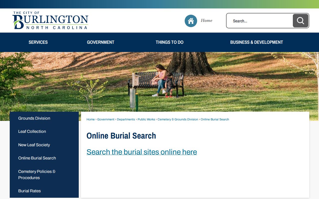 Burlington residents directory online burial search