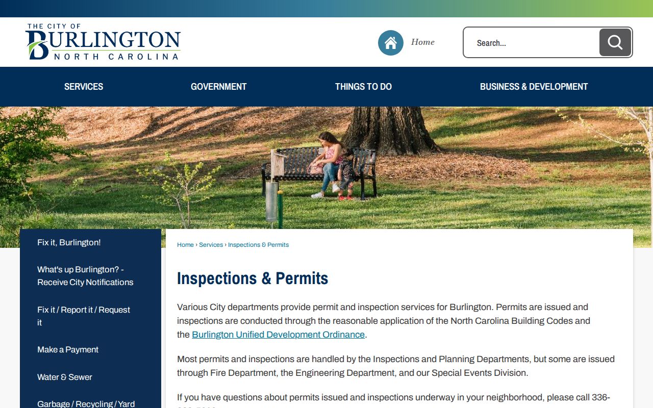 Burlington street directory city permits and inspections