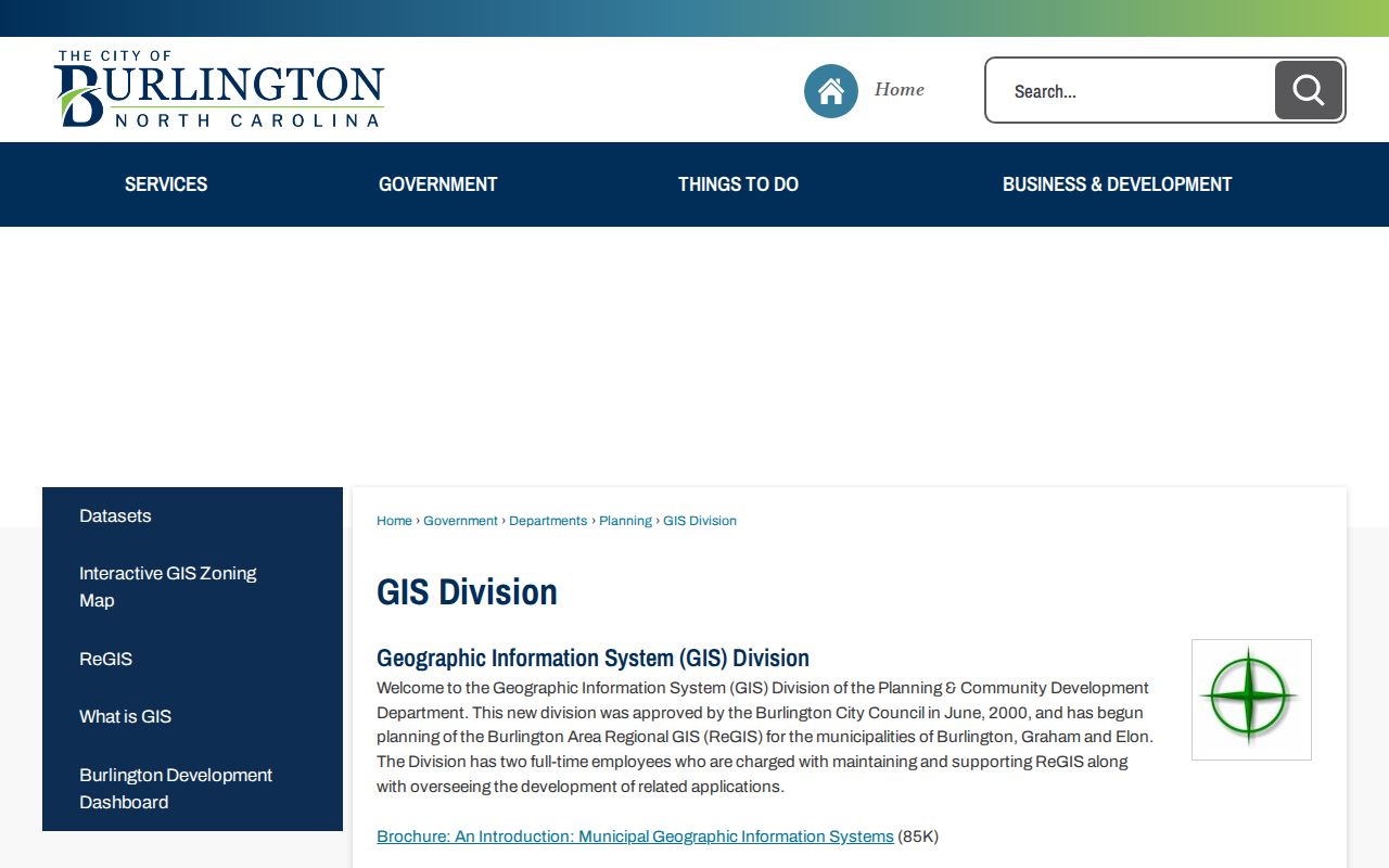 Burlington residents directory city GIS division