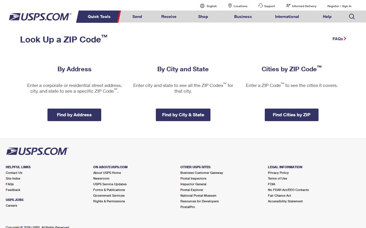 Burlington ZIP code directory USPS lookup screen